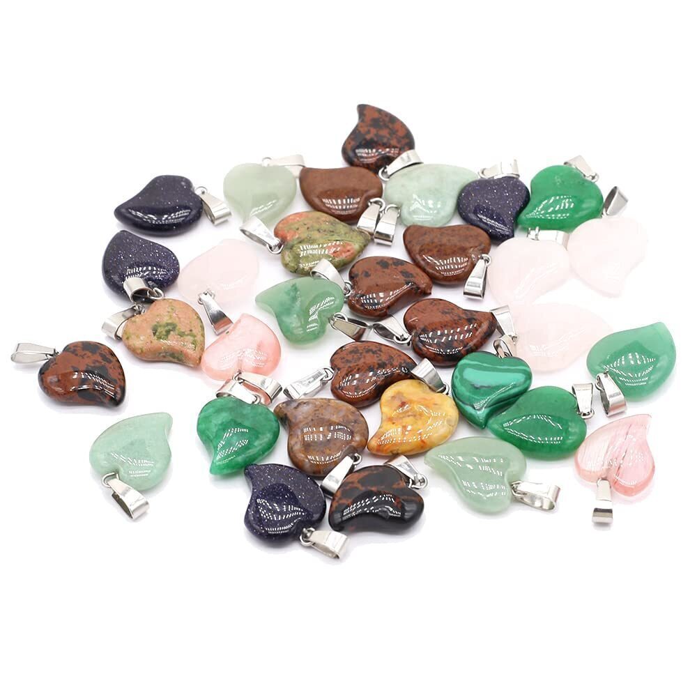6238 20pcs Natural Stone Pendant Rose Quartzs Unakite Pendant for Jewelry